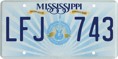 MS license plate LFJ743