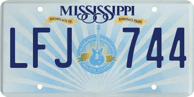MS license plate LFJ744