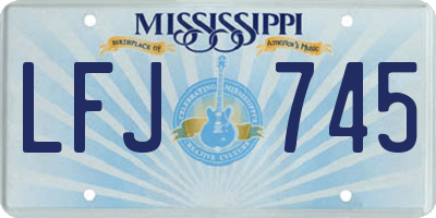 MS license plate LFJ745