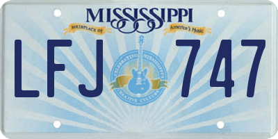 MS license plate LFJ747