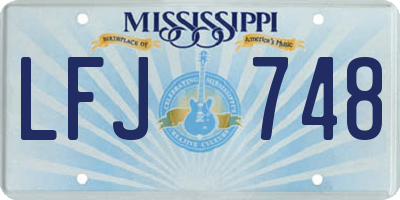 MS license plate LFJ748
