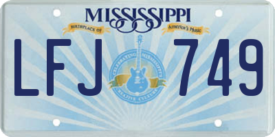 MS license plate LFJ749