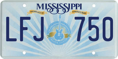 MS license plate LFJ750