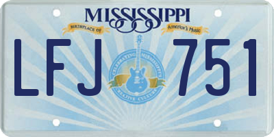 MS license plate LFJ751