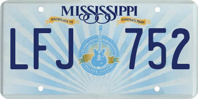 MS license plate LFJ752
