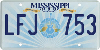 MS license plate LFJ753