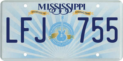 MS license plate LFJ755
