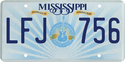 MS license plate LFJ756