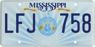 MS license plate LFJ758