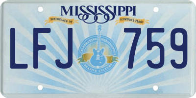 MS license plate LFJ759