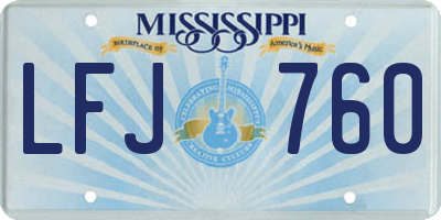 MS license plate LFJ760