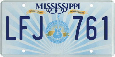 MS license plate LFJ761