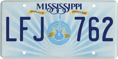 MS license plate LFJ762