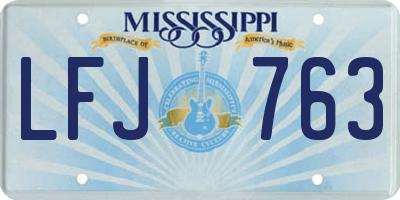 MS license plate LFJ763