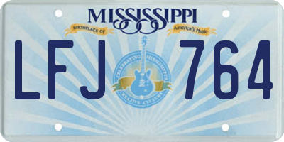 MS license plate LFJ764