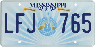MS license plate LFJ765