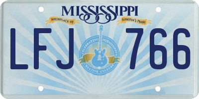 MS license plate LFJ766
