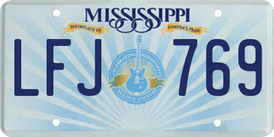MS license plate LFJ769