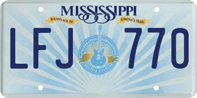 MS license plate LFJ770