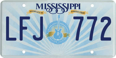 MS license plate LFJ772
