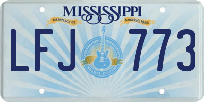 MS license plate LFJ773