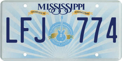 MS license plate LFJ774