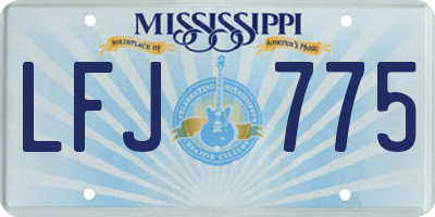 MS license plate LFJ775