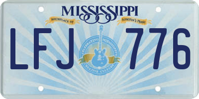 MS license plate LFJ776