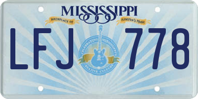 MS license plate LFJ778
