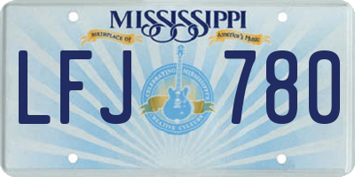 MS license plate LFJ780