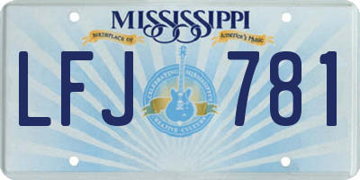MS license plate LFJ781