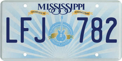 MS license plate LFJ782