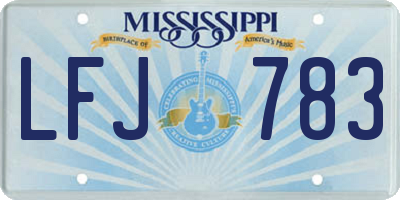 MS license plate LFJ783