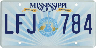 MS license plate LFJ784