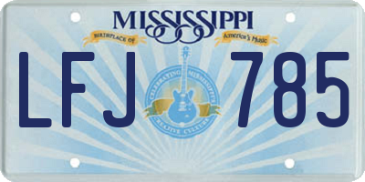 MS license plate LFJ785