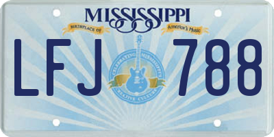 MS license plate LFJ788