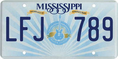 MS license plate LFJ789