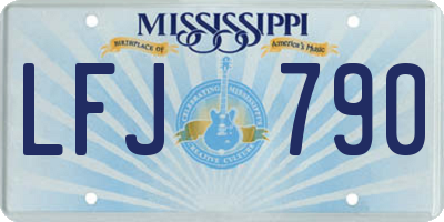 MS license plate LFJ790