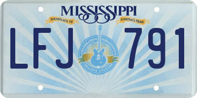 MS license plate LFJ791