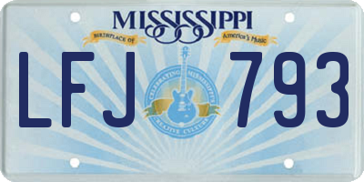 MS license plate LFJ793