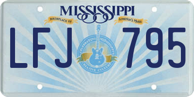 MS license plate LFJ795