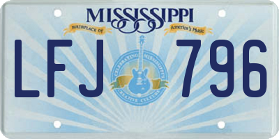 MS license plate LFJ796