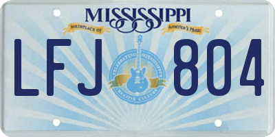 MS license plate LFJ804