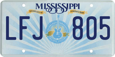 MS license plate LFJ805