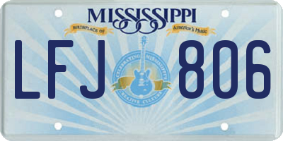 MS license plate LFJ806