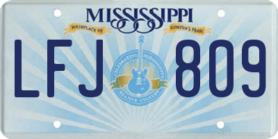 MS license plate LFJ809