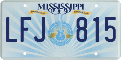 MS license plate LFJ815