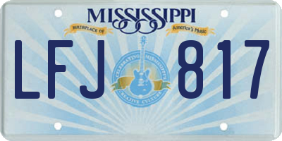 MS license plate LFJ817