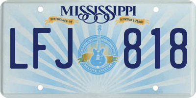 MS license plate LFJ818