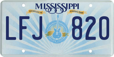 MS license plate LFJ820
